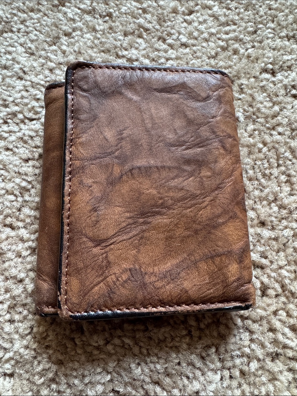 Classic Brown Leather Tri-Fold Wallet - Men's Accessory